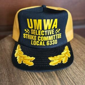 Vintage 1980s UMWA Strike Committee Trucker Mesh Hat Cap